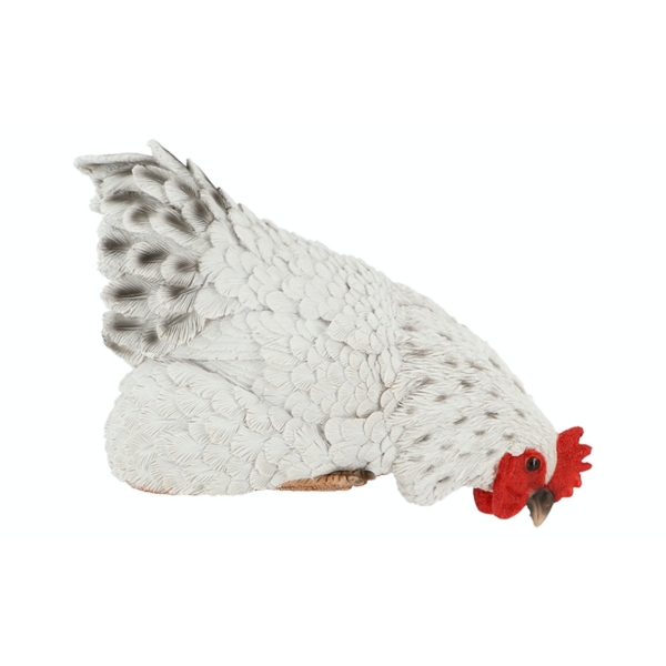 Keramika do záhrady sliepka biela 21cm