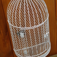 Klietka na vtáka / kvety drôtená pologuľatá 33x12x21cm