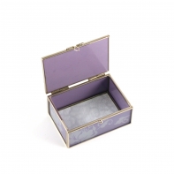 Klenotnica sklenená fialová 12x8x5,5cm