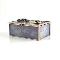 Klenotnica sklenená fialová 12x8x5,5cm