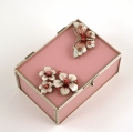 Klenotnica sklenená ružová 12x8x5cm