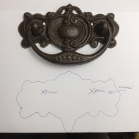 Klopadlo na dvere liatinové hnedé 7x12cm