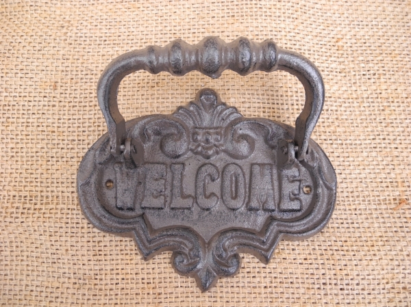 Klopadlo na dvere liatinové Welcome