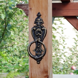 Klopadlo na dvere mosadz 24x9cm