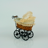 Kočík dekoračný - krémová čipka 16cm