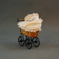 Kočík dekoračný - krémová čipka 16cm