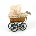 Kočík pre bábiky prútený retro 17x10x20cm