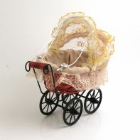 Kočík prútený retro tmavý 21x20x12cm