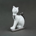 Mačka biela porcelánová 18cm