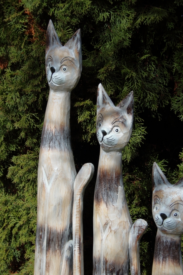 Mačka dekorácie mourovaná 80cm