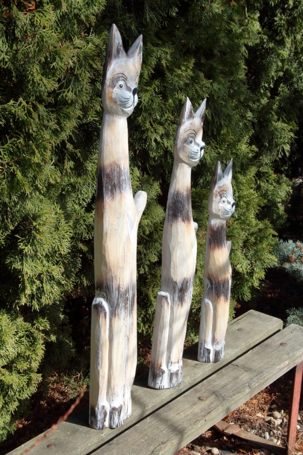 Mačka dekorácie mourovaná 80cm