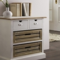 Komoda biela Novaline 2 koše / 2 šuplíky 51,5x67x33cm