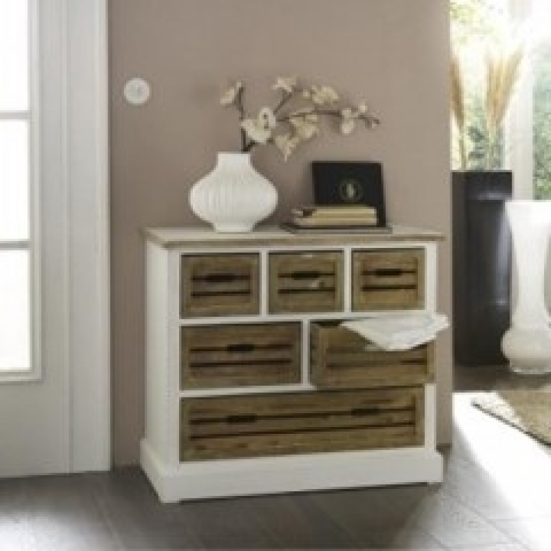 Komoda biela Novaline Vintage 7 šuplíkov 82x72x40cm