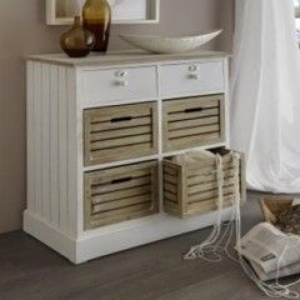 Komoda Novaline biela 2 šuplíky / 4 koša 74,5x87,5x40 cm