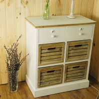 Komoda Novaline biela 2 šuplíky / 4 koša 74,5x87,5x40 cm