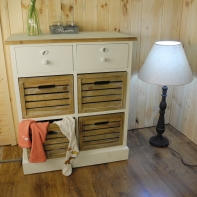 Komoda Novaline biela 2 šuplíky / 4 koša 74,5x87,5x40 cm