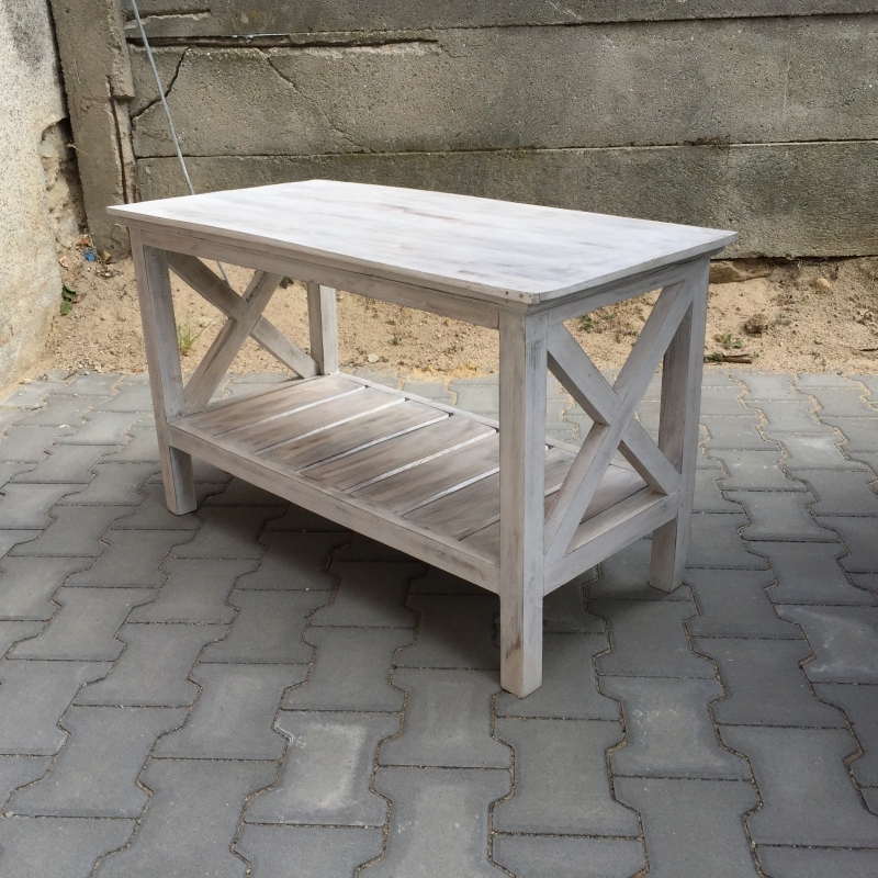 Konferenčný stolík s patinou 55x90x45cm