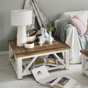 Konferenční stolek s policí Provence - masiv 95x45x95cm