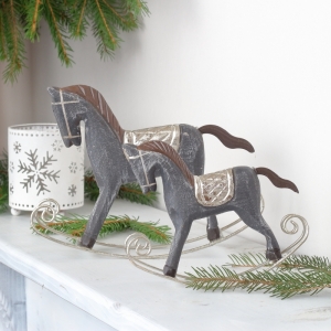 Koník hojdací šedý 23x18x6cm