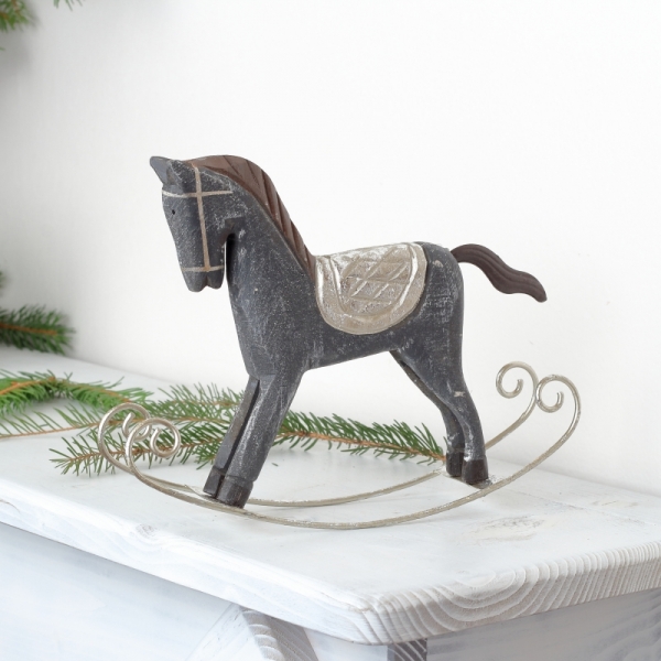 Koník hojdací šedý 23x18x6cm 