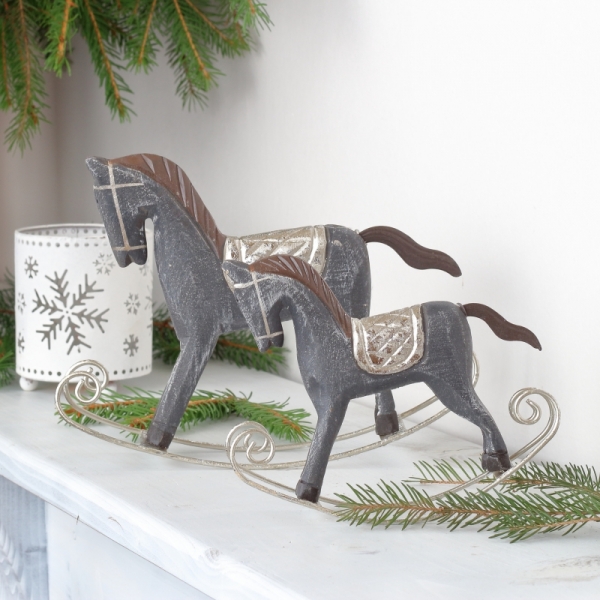 Koník hojdací šedý 23x18x6cm 