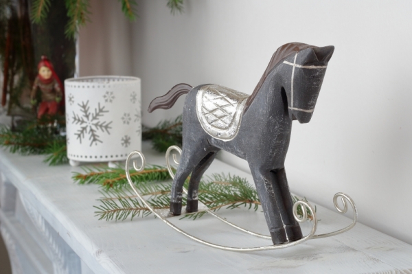 Koník hojdací šedý 23x18x6cm 