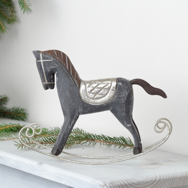 Koník hojdací šedý 23x18x6cm 