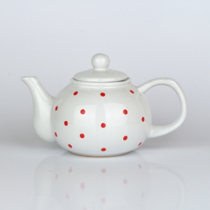 Čajová konvica bodkovaná biela 1l 