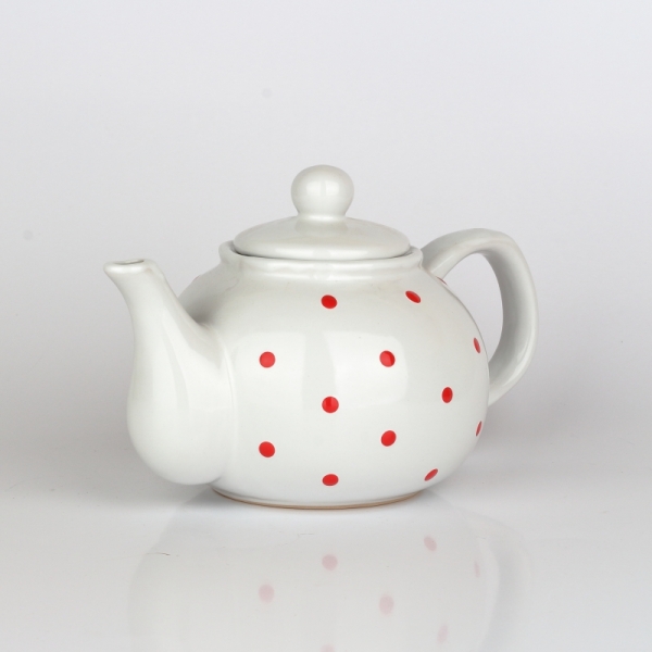 Čajová konvica bodkovaná biela 1l 