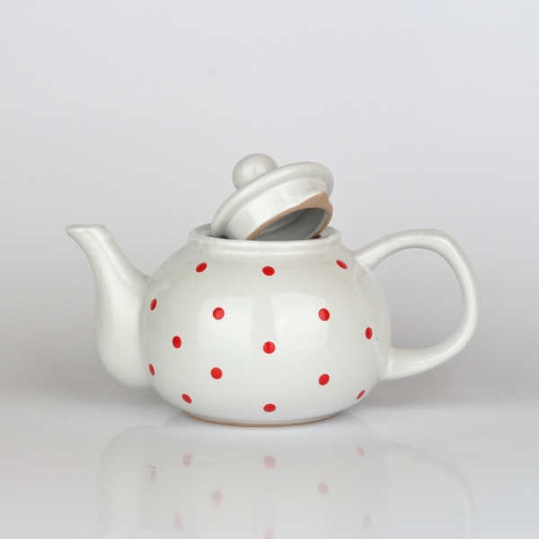 Čajová konvica bodkovaná biela 1l 