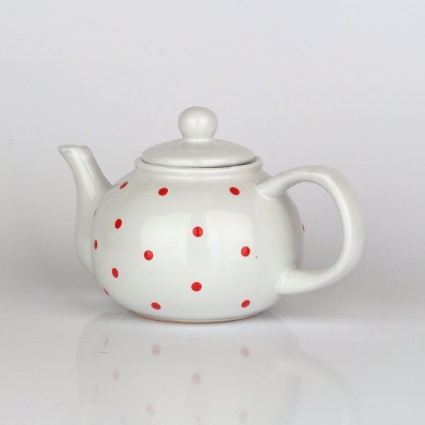 Čajová konvica bodkovaná biela 1l 