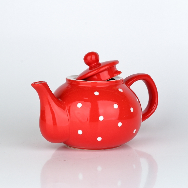 Čajová konvica bodkovaná červená 1l