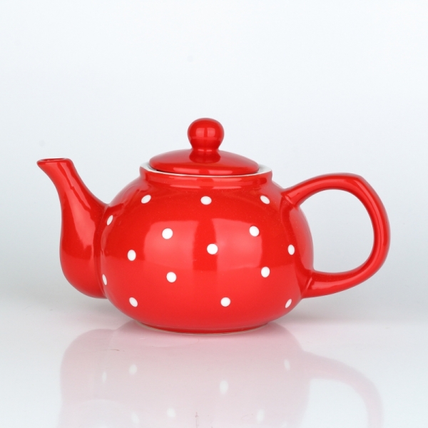 Čajová konvica bodkovaná červená 1l