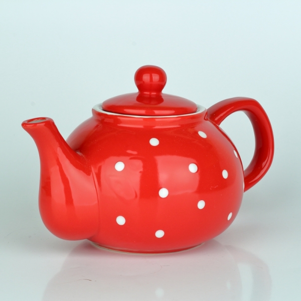 Čajová konvica bodkovaná červená 1l