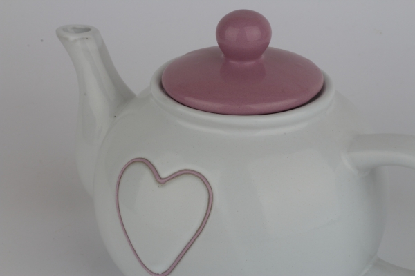 Kanvička na čaj so srdcom fialová 1l