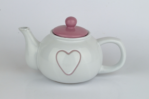Kanvička na čaj so srdcom fialová 1l
