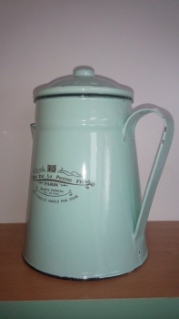 Konvička smalt dek3888- tyrkys 18cm - POŠKODENÉ