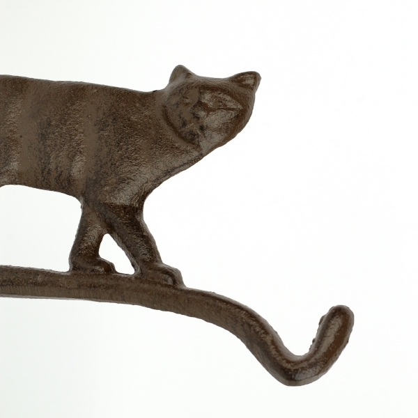 Konzola s mačkou na zavesenie kvetináča 18,5 x 12,5 x 3 cm liatina