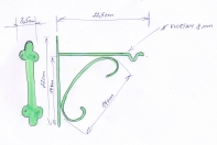 Konzola s volutami na zavesenie kvetov