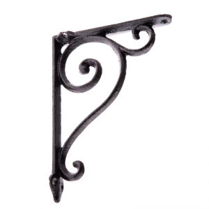 Konzola na stenu s hákom malá - čierna 16,8 x 12,5 x 2,5 cm