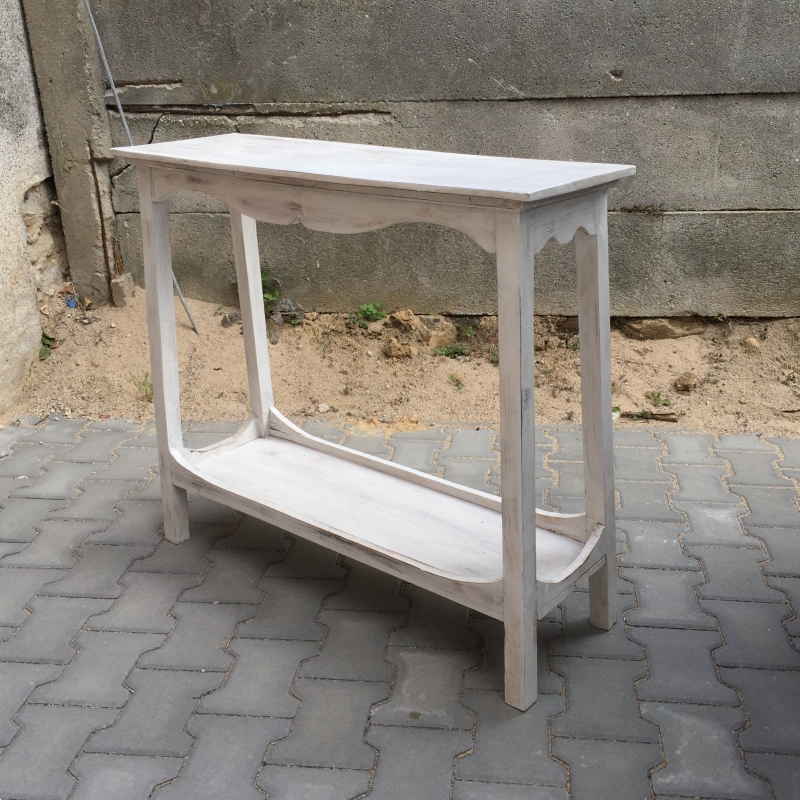 Konzolový stolík biely vintage 80x90x30cm