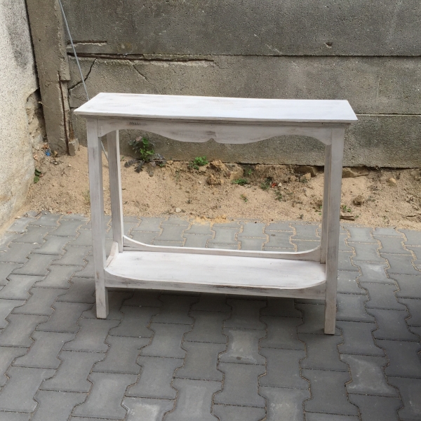 Konzolový stolík biely vintage 80x90x30cm