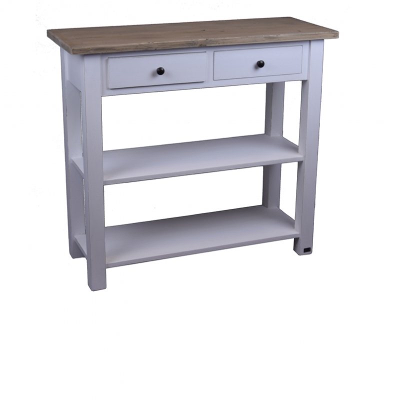 Konzolový stolík s šuplíky a policami 100x90x38cm