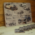 Korková podložka motív retro áut 30x40cm - poškodené