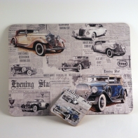 Korková podložka motív retro áut 30x40cm