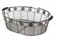 Kôš drôtený s kytičkou súprava 3 ks 43/37/32cm