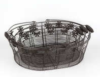 Kôš drôtený s kytičkou súprava 3 ks 43/37/32cm