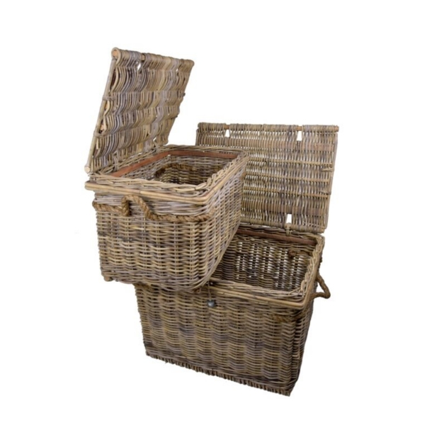 Kôš hranatý s vekom a dvoma ušami 75 x 55 x 56 cm väčší