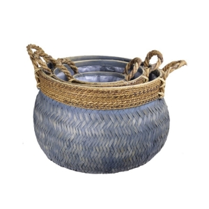 Kôš okrúhly šedý set 3 kusov 58 x 58 x 40 cm