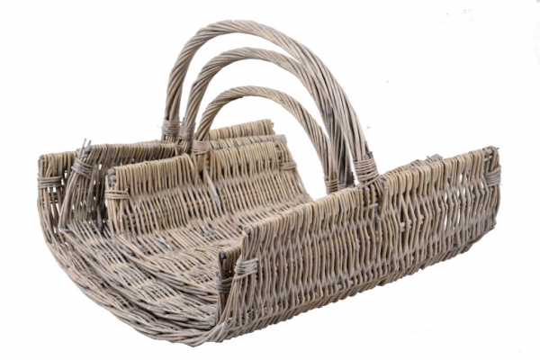 Kôš na drevo z vŕbového prútia 41x34cm